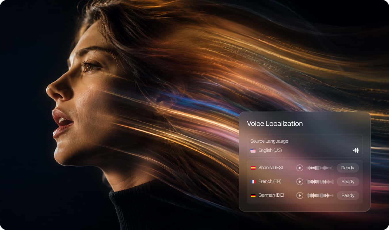 Woman represented across multiple voice localizations