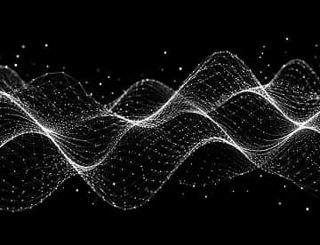 Abstract waveform representing AI voice generation