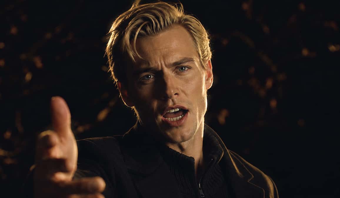 Actor delivering an emotional performance