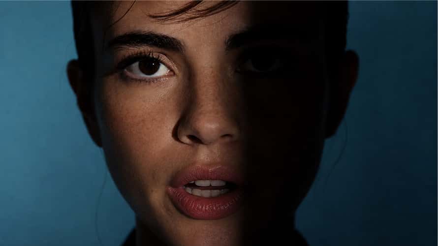 Close-up of a woman speaking